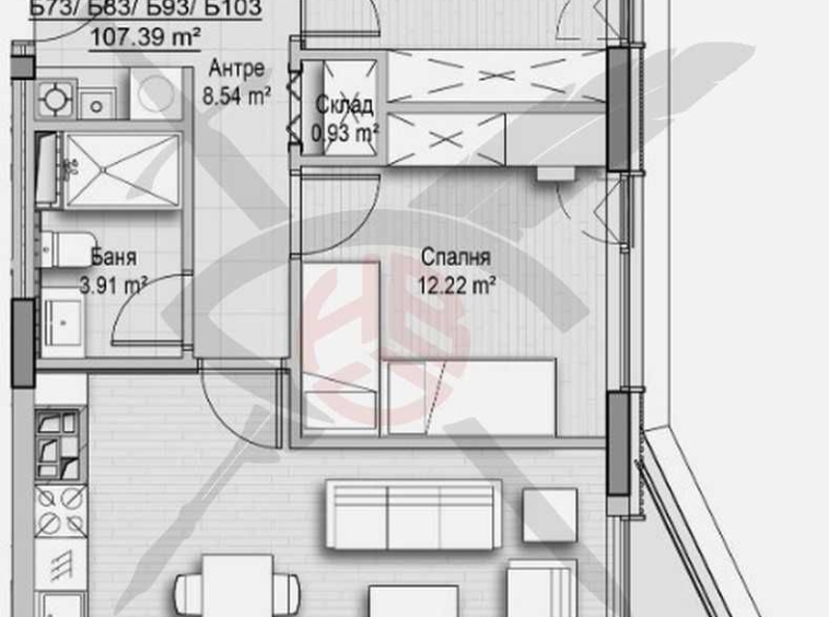 Тристаен апартамент в София, Хладилника - 107 кв.м за 2159 €/кв.м - Снимка #1