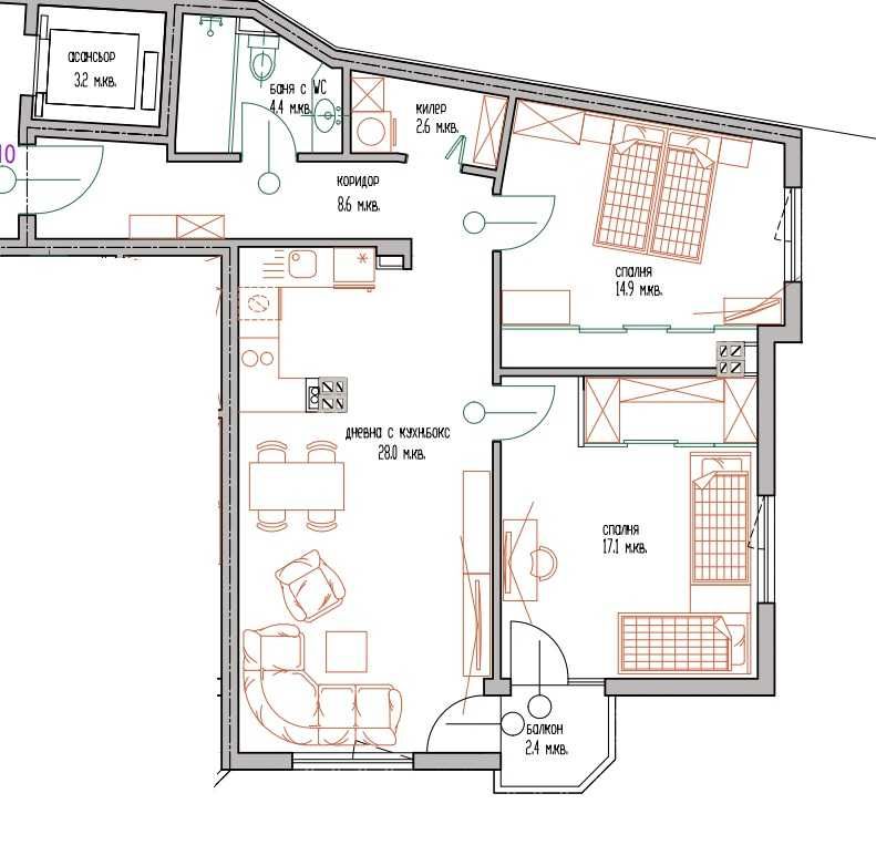 Тристаен апартамент в Варна, Цветен квартал - 112 кв.м за 843 €/кв.м - Снимка #1
