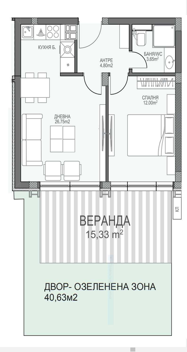 Двустаен апартамент в Пловдив, Христо Смирненски - 57 кв.м за 2619 €/кв.м - Снимка #1