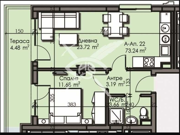 Двустаен апартамент в Бургас, Изгрев - 73 кв.м за 1154 €/кв.м - Снимка #1