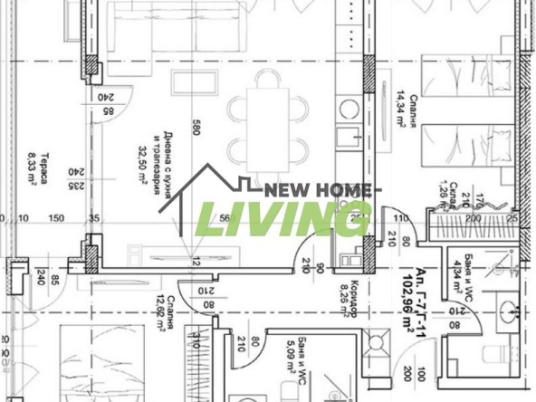 Тристаен апартамент в Пловдив, Христо Смирненски - 122 кв.м за 1505 €/кв.м - Снимка #1