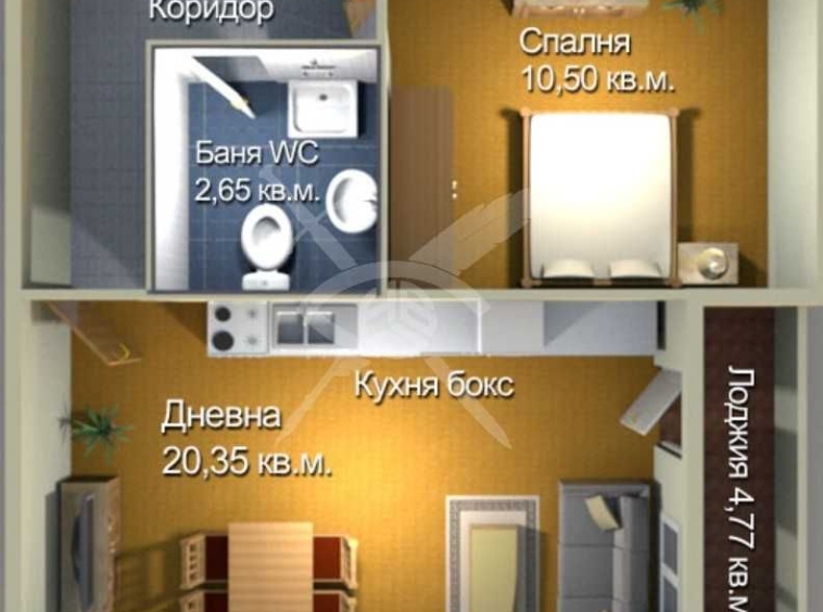 Двустаен апартамент в Бургас, Меден рудник - зона А - 62 кв.м за 1082 €/кв.м - Снимка #1