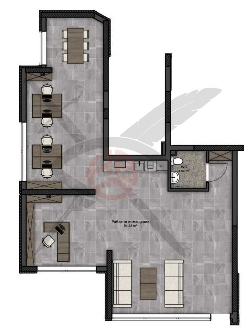 Офис в София, Люлин 4 - 131 кв.м за 1301 €/кв.м - Снимка #1