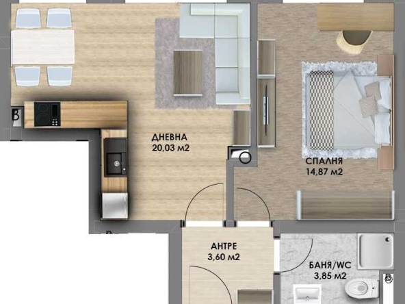 Двустаен апартамент в Пловдив, Христо Смирненски - 63 кв.м за 969 €/кв.м - Снимка #1