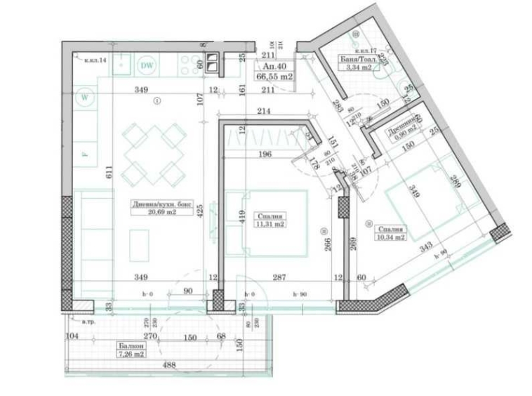 Тристаен апартамент в Варна, Виница - 73 кв.м за 1693 €/кв.м - Снимка #1