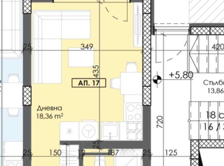 Едностаен апартамент в Пловдив, Тракия - 40 кв.м за 1150 €/кв.м - Снимка #1