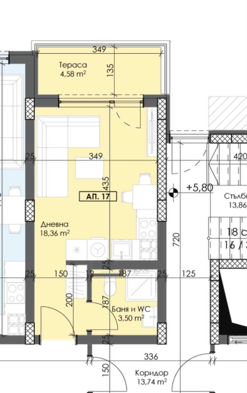 Едностаен апартамент в Пловдив, Тракия - 40 кв.м за 1150 €/кв.м - Снимка #1