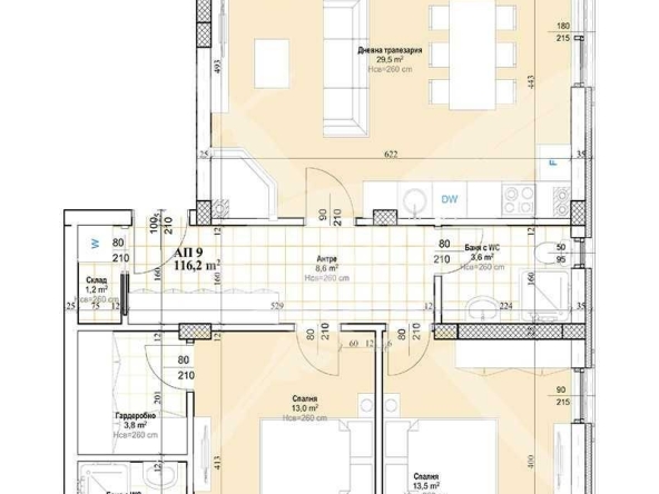 Тристаен апартамент в Пловдив, Христо Смирненски - 132 кв.м за 1349 €/кв.м - Снимка #1