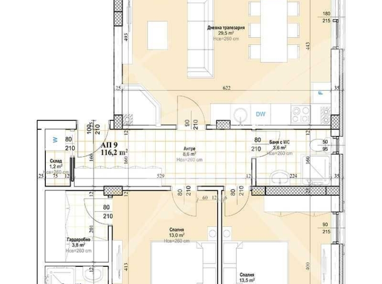 Тристаен апартамент в Пловдив, Христо Смирненски - 132 кв.м за 1349 €/кв.м - Снимка #1