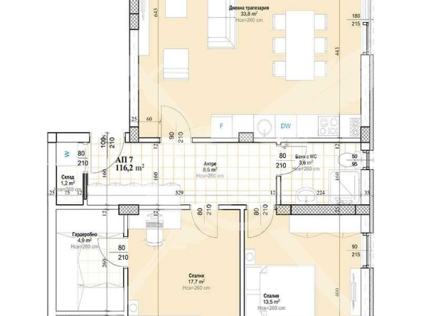 Тристаен апартамент в Пловдив, Христо Смирненски - 132 кв.м за 1248 €/кв.м - Снимка #1