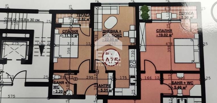 Двустаен апартамент в Хасково, Орфей - 63 кв.м за 1202 €/кв.м - Снимка #1