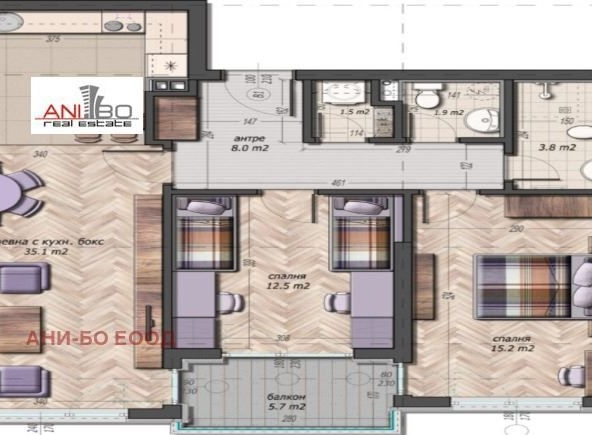 Тристаен апартамент в София, Малинова долина - 115 кв.м за 1805 €/кв.м - Снимка #1