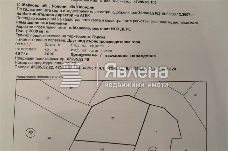 Земеделски имот в с. Марково, Област Пловдив -  кв.м за 11 €/дка - Снимка #1