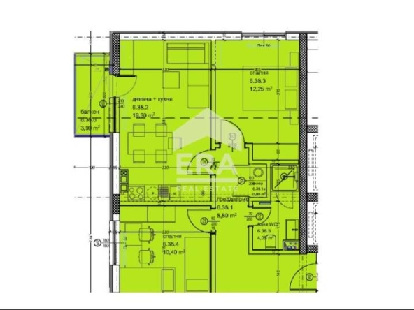 Тристаен апартамент в Варна, Кайсиева градина - 84 кв.м за 1297 €/кв.м - Снимка #1