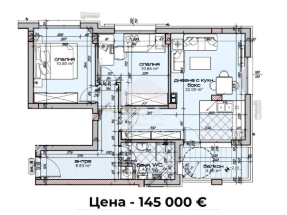 Тристаен апартамент в Варна, Христо Ботев - 90 кв.м за 1612 €/кв.м - Снимка #1