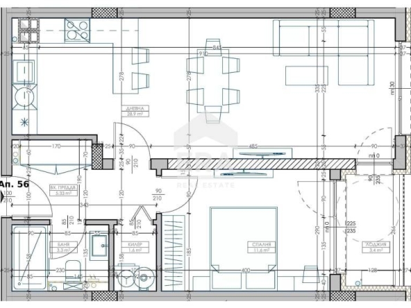 Двустаен апартамент в Варна, Младост 2 - 73 кв.м за 1617 €/кв.м - Снимка #1