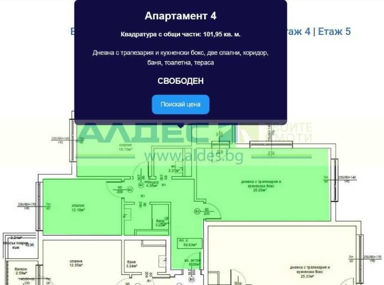 Тристаен апартамент в София, Овча купел 2 - 102 кв.м за 1853 €/кв.м - Снимка #1