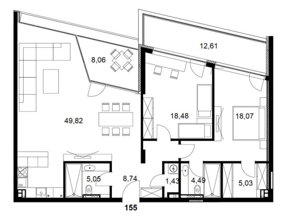 Тристаен апартамент в София, Малинова долина - 166 кв.м за 2408 €/кв.м - Снимка #1