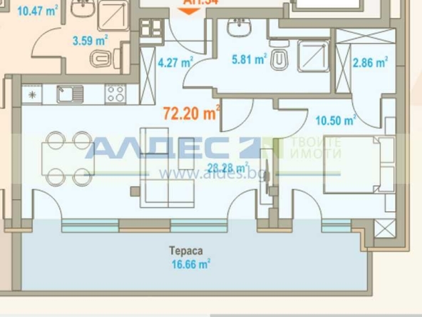 Двустаен апартамент в София, Център - 105 кв.м за 1117 €/кв.м - Снимка #1