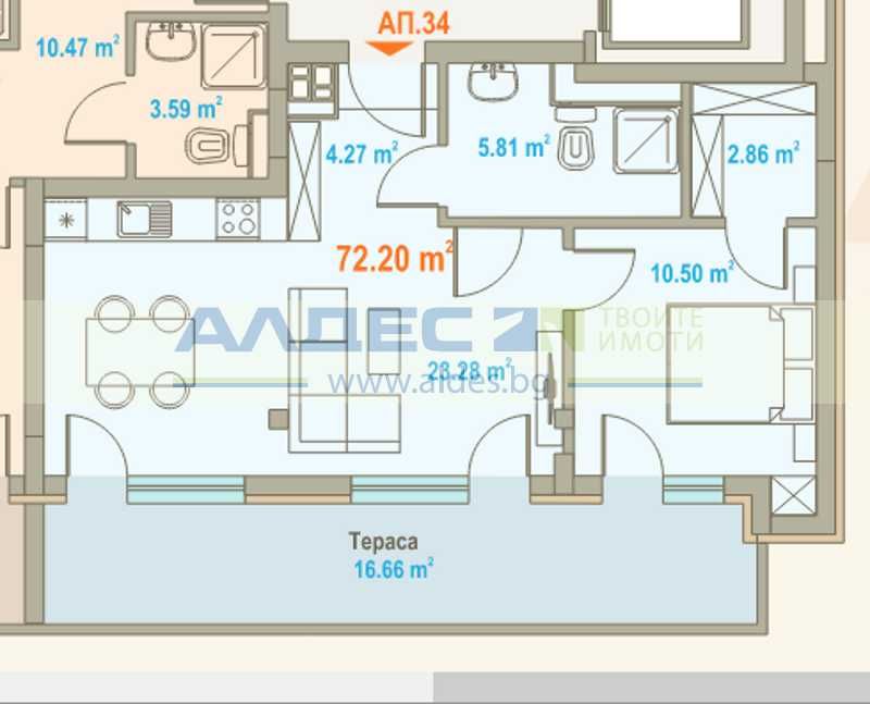 Двустаен апартамент в София, Център - 105 кв.м за 1117 €/кв.м - Снимка #1