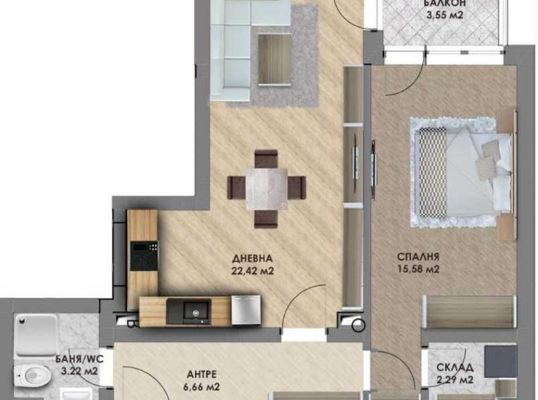 Двустаен апартамент в Пловдив, Христо Смирненски - 74 кв.м за 741 €/кв.м - Снимка #1