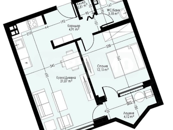 Двустаен апартамент в Варна, Възраждане 2 - 63 кв.м за 1612 €/кв.м - Снимка #1