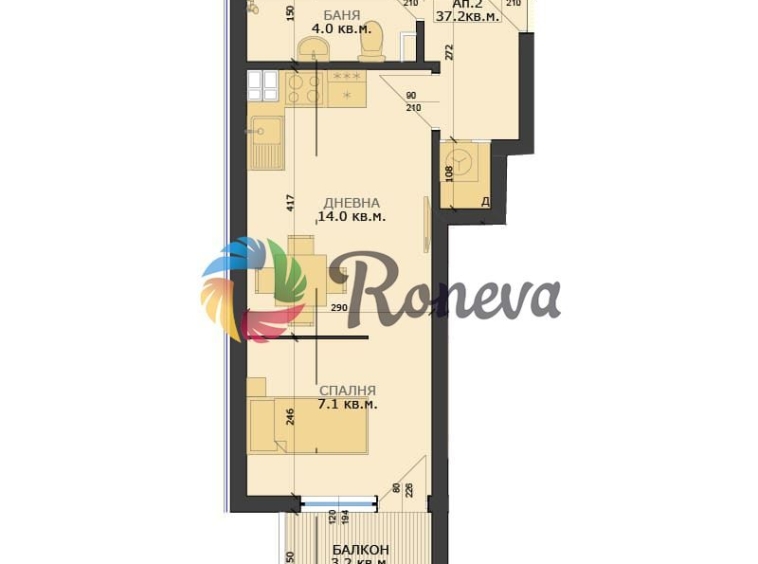 Двустаен апартамент в Варна, Център - 46 кв.м за 605 €/кв.м - Снимка #1