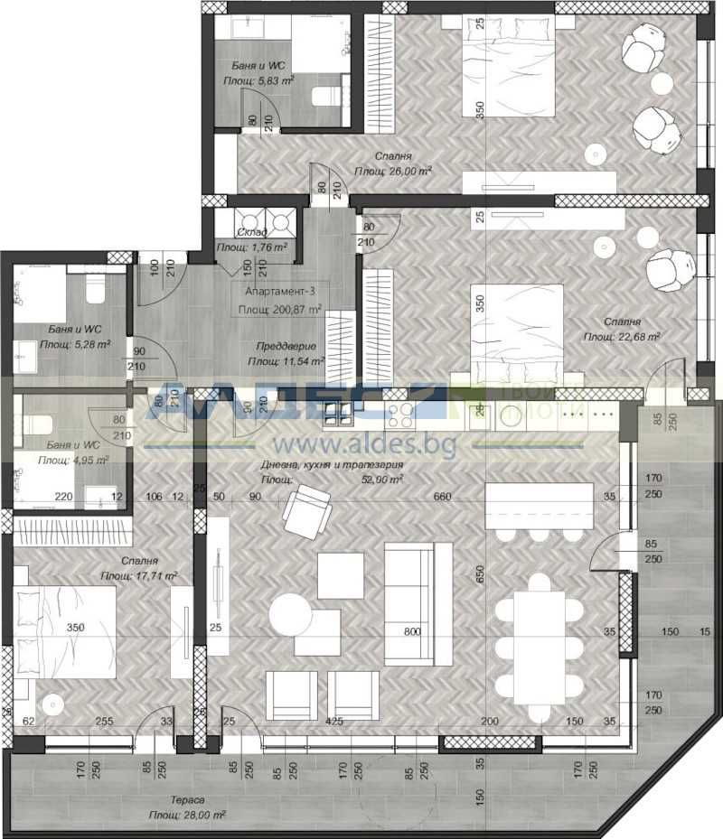 Четиристаен апартамент в София, Център - 237 кв.м за 1147 €/кв.м - Снимка #1