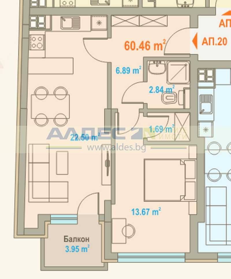 Двустаен апартамент в София, Център - 84 кв.м за 1251 €/кв.м - Снимка #1