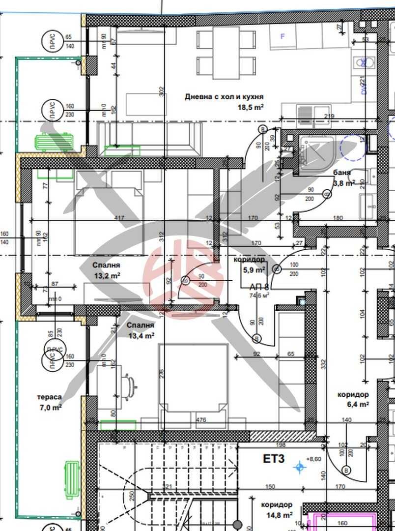 Тристаен апартамент в София, Банишора - 91 кв.м за 1281 €/кв.м - Снимка #1