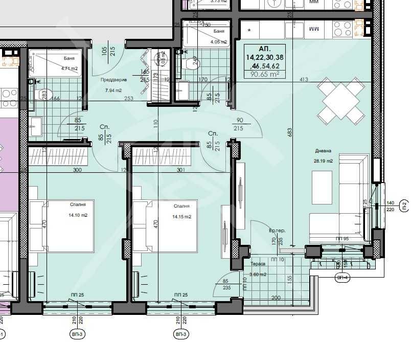 Тристаен апартамент в Пловдив, Кършияка - 108 кв.м за 572 €/кв.м - Снимка #1