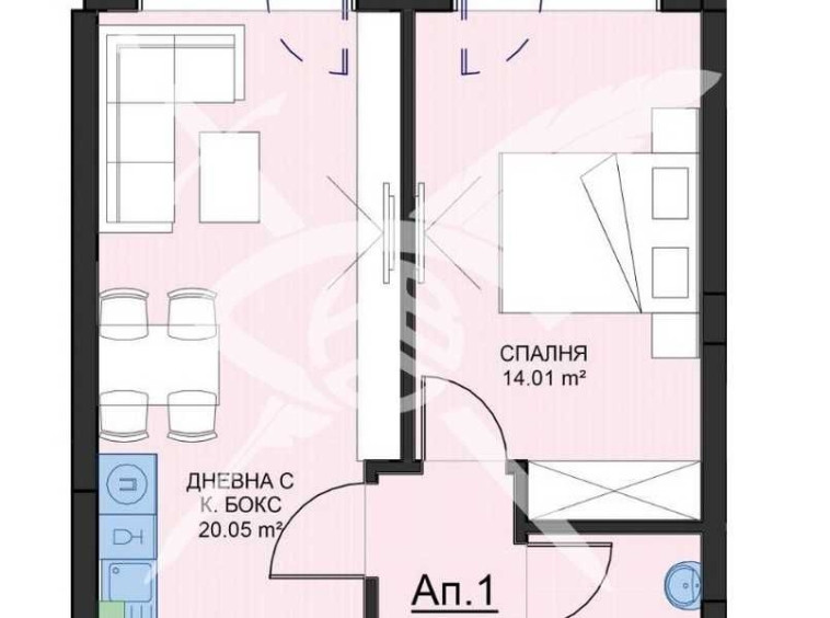 Едностаен апартамент в София, Малинова долина - 52 кв.м за 1138 €/кв.м - Снимка #1