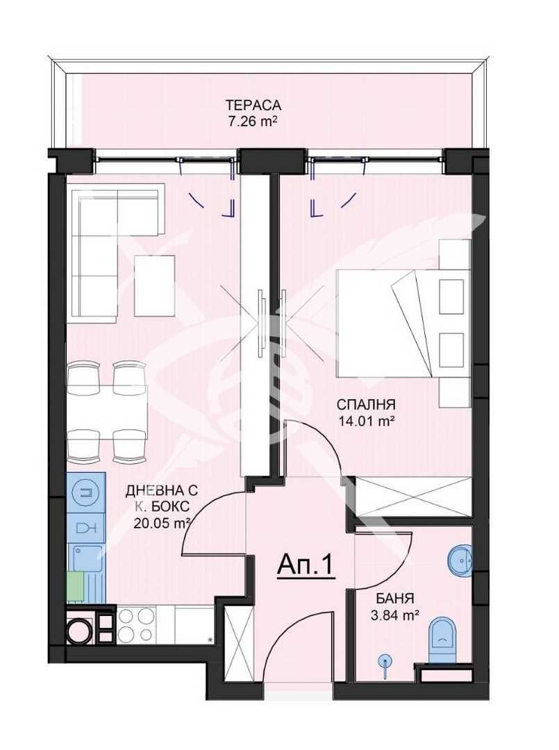 Едностаен апартамент в София, Малинова долина - 52 кв.м за 1138 €/кв.м - Снимка #1