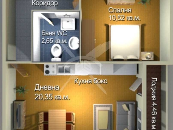 Двустаен апартамент в Бургас, Меден рудник - зона А - 62 кв.м за 1079 €/кв.м - Снимка #1