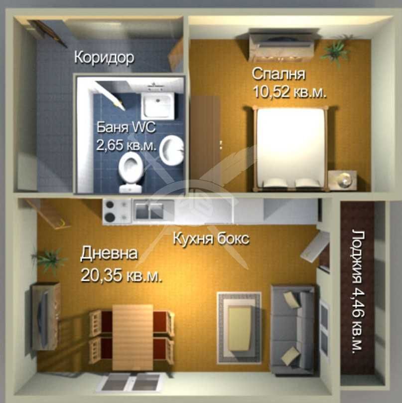 Двустаен апартамент в Бургас, Меден рудник - зона А - 62 кв.м за 1079 €/кв.м - Снимка #1