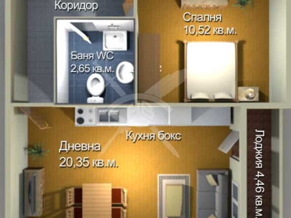 Двустаен апартамент в Бургас, Меден рудник - зона А - 55 кв.м за 1118 €/кв.м - Снимка #1