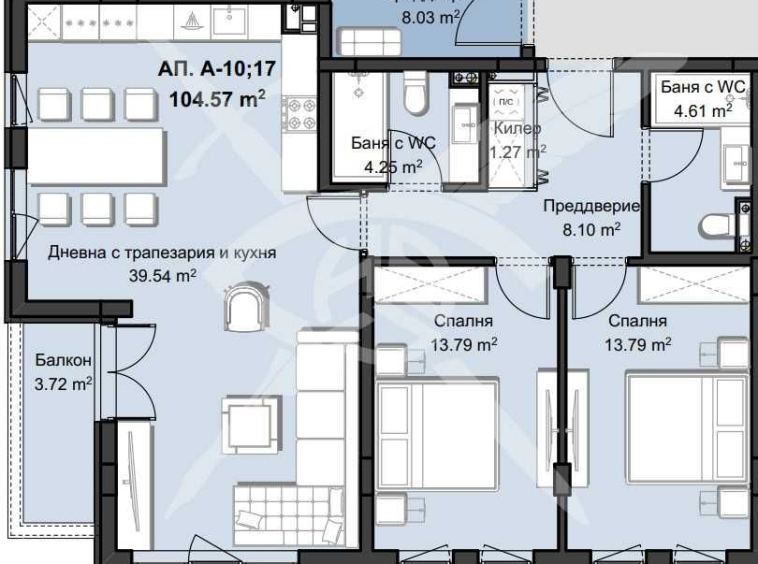 Тристаен апартамент в Пловдив, Христо Смирненски - 120 кв.м за 681 €/кв.м - Снимка #1