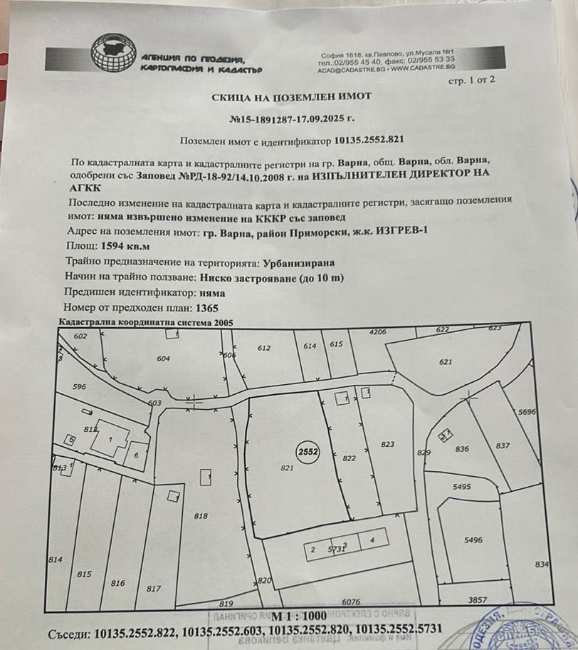 Парцел в Варна, Изгрев - 1594 кв.м за 58 €/кв.м - Снимка #1