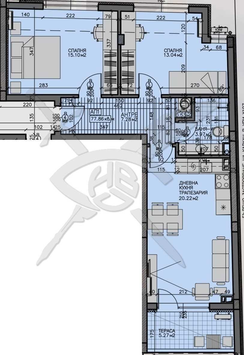 Тристаен апартамент в Бургас, Зорница - 94 кв.м за 1075 €/кв.м - Снимка #1