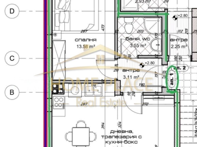 Двустаен апартамент в Варна, Владислав Варненчик - 76 кв.м за 1843 €/кв.м - Снимка #1