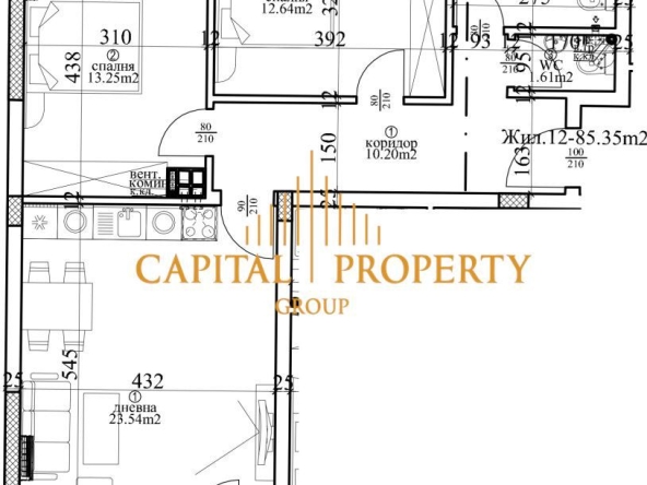 Тристаен апартамент в Варна, Център - 118 кв.м за 1611 €/кв.м - Снимка #1