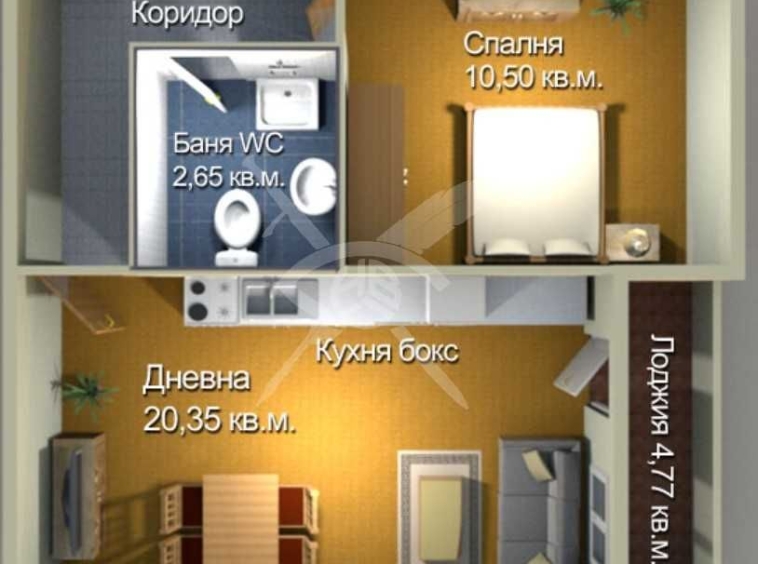 Двустаен апартамент в Бургас, Меден рудник - зона А - 62 кв.м за 1082 €/кв.м - Снимка #1