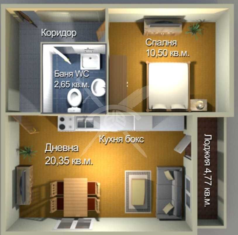 Двустаен апартамент в Бургас, Меден рудник - зона А - 62 кв.м за 1082 €/кв.м - Снимка #1
