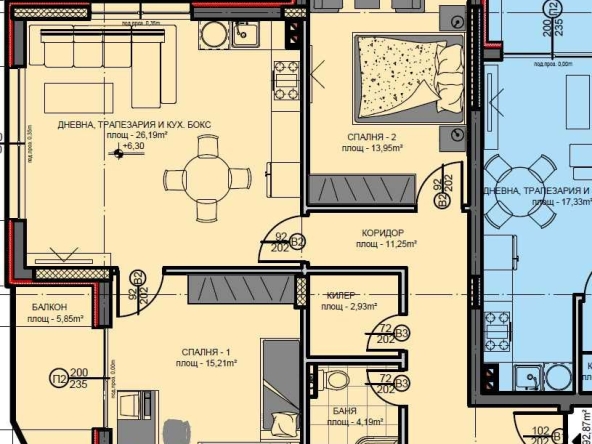 Тристаен апартамент в Свиленград - 105 кв.м за 996 €/кв.м - Снимка #1