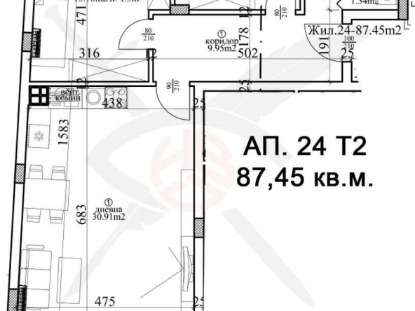 Тристаен апартамент в Варна, Център - 102 кв.м за 1197 €/кв.м - Снимка #1