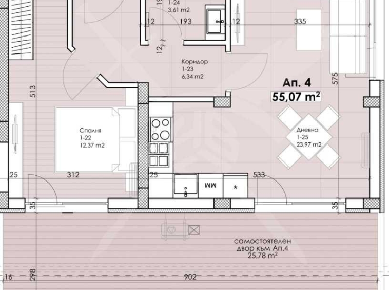 Двустаен апартамент в Пловдив, Остромила - 61 кв.м за 1590 €/кв.м - Снимка #1