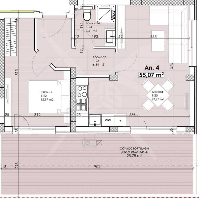 Двустаен апартамент в Пловдив, Остромила - 61 кв.м за 1590 €/кв.м - Снимка #1
