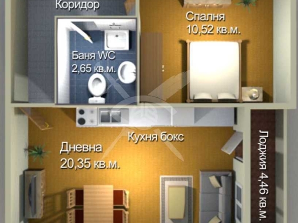 Двустаен апартамент в Бургас, Меден рудник - зона А - 62 кв.м за 1079 €/кв.м - Снимка #1