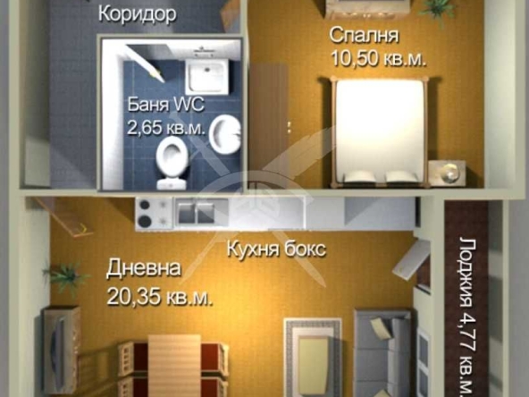 Двустаен апартамент в Бургас, Меден рудник - зона А - 62 кв.м за 1082 €/кв.м - Снимка #1