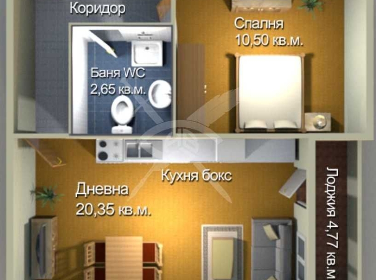 Двустаен апартамент в Бургас, Меден рудник - зона А - 62 кв.м за 1082 €/кв.м - Снимка #1